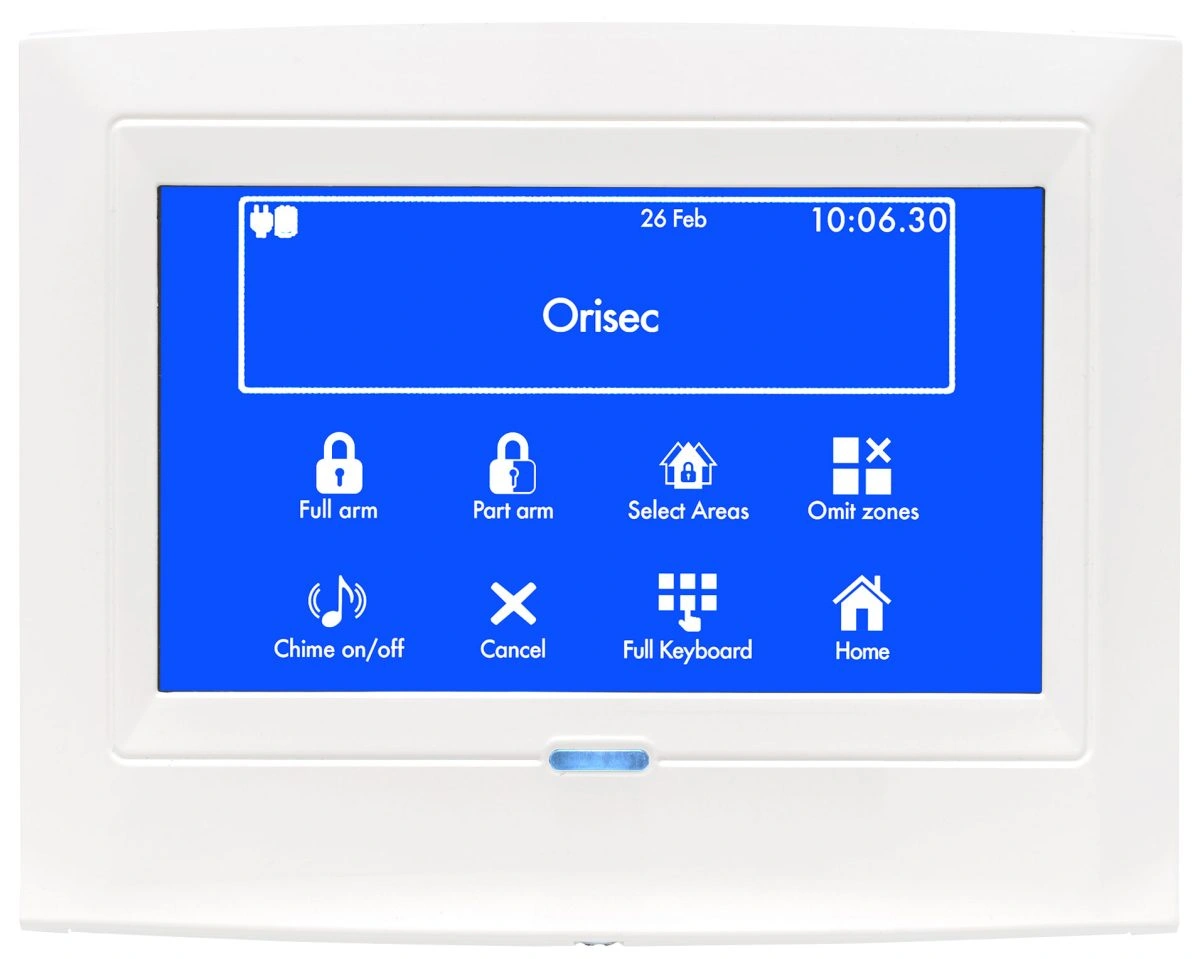 'Orisec Flush Mount White Touch Screen Built in Wireless Expander Keypad'
